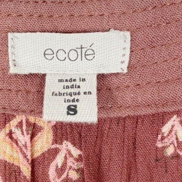 Ecote | Boho Burgundy Floral Romper Size Small - Picture 5 of 5